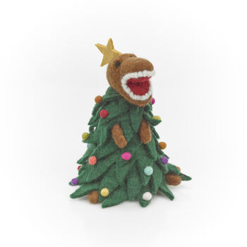Handmade Felt Tree Rex Christmas Tree Topper, 2 of 3