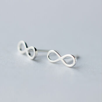 Sterling Silver Infinity Symbol Stud Earrings, 3 of 4