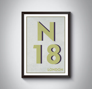 N18 Upper Edmonton London Postcode Typography Print, 8 of 10