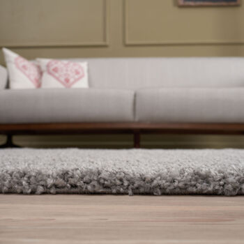 The Rugs Plain Grey Shaggy Rug, 2 of 12