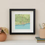 Personalised Worthing Sussex Map Print Wall Art, thumbnail 3 of 5
