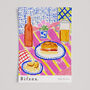 Bifana And Beer Portuguese Cafe Table Scene Art Print, thumbnail 3 of 5