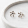 Sterling Silver Daisy Stud Earrings, thumbnail 2 of 4