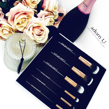 Christmas Luxurious Personalised Makeup Brushes Engraved Set, 3 of 10