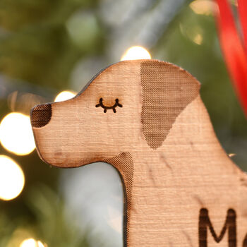 Personalised Wooden Labrador Dog Decoration Christmas, 5 of 5