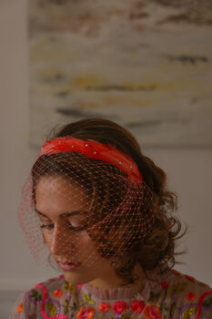 Coral Feather And Crystal Headband 'Marina', 4 of 11
