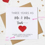 Personalised 3rd Anniversary Card With Leather Heart, thumbnail 2 of 7