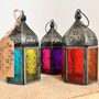 Handmade Moroccan Style Lantern Orange Blue And Purple, thumbnail 3 of 8