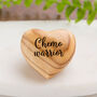 Cancer Support Heart, Word Token, Olive Wood Heart Hug, thumbnail 1 of 10