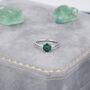 Sterling Silver One Carat Emerald Green Cz Brilliant Cut Ring, thumbnail 6 of 12