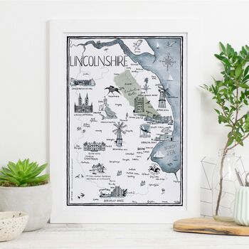 Map Of Lincolnshire Signed Print, 2 of 3