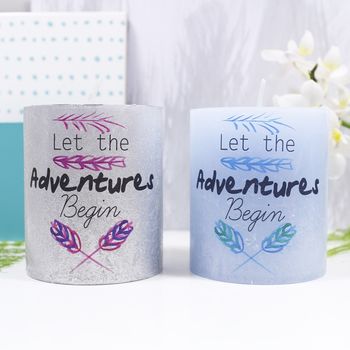 'Let The Adventures Begin' Coloured Or Metallic Candle, 2 of 12