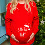 'Santa Baby' Mum To Be Christmas Jumper Sweatshirt, thumbnail 3 of 10