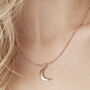 Moon Necklace 18ct Rose Gold Vermeil Plated, thumbnail 1 of 4