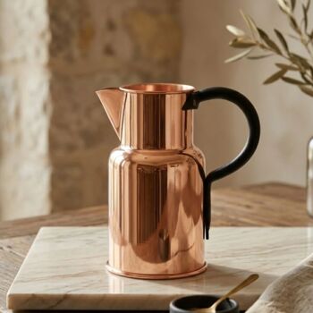 Handmade Copper Water Pitcher – 1 L, Black Handle, 2 of 6
