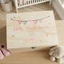 Personalised Pink Garland New Baby Keepsake Box, thumbnail 2 of 10