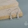 Dna Molecular Structure Drop Hook Earrings In Sterling Silver, thumbnail 2 of 11