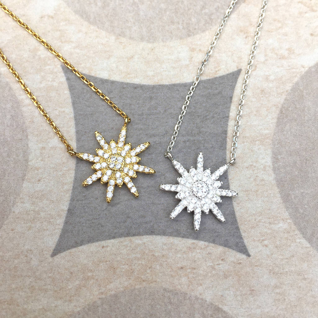 sterling silver northern star necklace by ashiana london ...