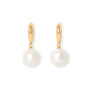Credo Gold Hoop Earrings With Baroque Freshwater Pearls, thumbnail 2 of 3