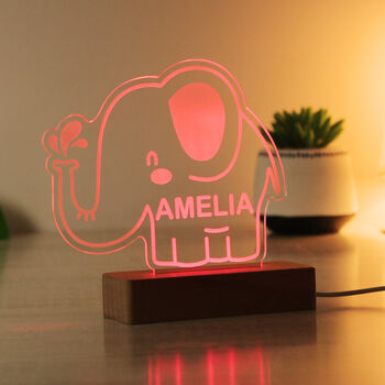 Personalised Baby Elephant Night Light, 7 of 9