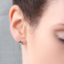 Emerald And Sterling Silver Crown Earrings, thumbnail 4 of 8