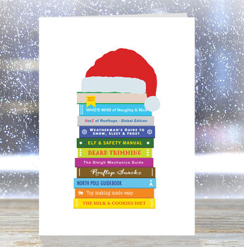 Santas Favourite Books, Book Lovers Christmas Card, 7 of 7