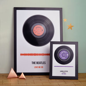 Personalised Vinyl Record Framed Song Print Personalised Vinyl Record Framed Song Print