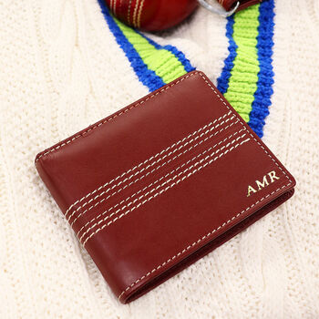Personalised Vintage Leather Cricket Wallet, 2 of 12