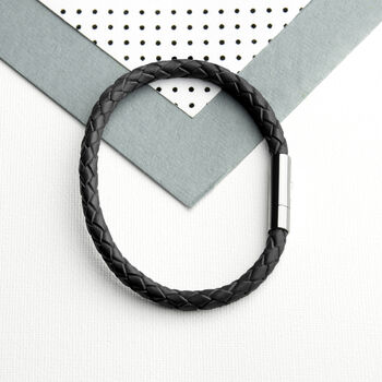 Personalised Men's Infinity Capsule Leather Bracelet, 9 of 12