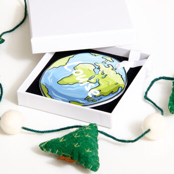 Personalised Globe Christmas Bauble Decoration, 4 of 7