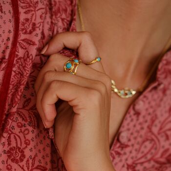 Dainty American Turquoise Gold Ring, 4 of 7
