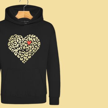 'Leopard Heart Of Hearts' Kids Hoodie, 2 of 7