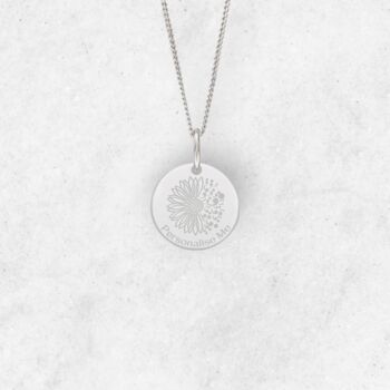 Personalised Scattered Sunflower Necklace In Silver, 5 of 12