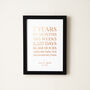 Seven Years Together Foiled Copper Anniversary Timeline Print, thumbnail 3 of 4