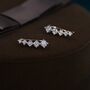 Cz Crystal Crawler Earrings In Sterling Silver, thumbnail 2 of 12