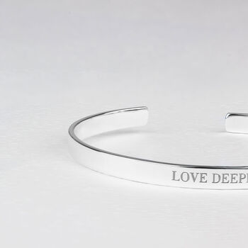Personalised Cuff Bangle 925 Solid Silver, 4 of 5