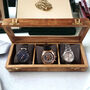 Wooden Watch Box For Four Time Pieces Personalised, thumbnail 6 of 6