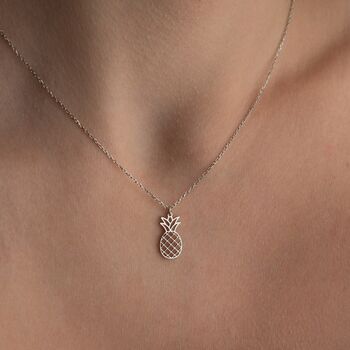 Sterling Silver Pineapple Necklace, 4 of 10