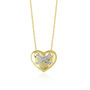 Heart X Necklace In Sterling Silver Gold Vermeil, thumbnail 7 of 8