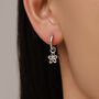 Sterling Silver Daisy Flower Charm Hoop Earrings, thumbnail 1 of 12