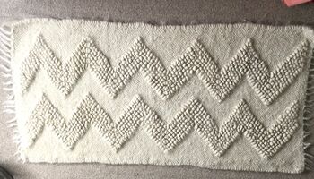 Scandinavian Style Zig Zag White Rug Wool Hand Loom, 11 of 12