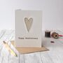 Embroidered Linen Heart Anniversary Card, thumbnail 1 of 2
