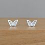 Sterling Silver Cut Out Butterfly Stud Earrings, thumbnail 1 of 2