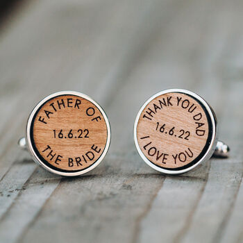 Own Words And Secret Message Wooden Cufflinks, 3 of 10