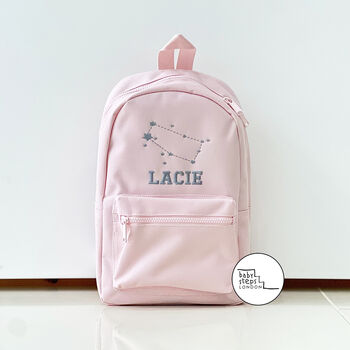 Pink Personalised Name And Design Unisex Mini Backpack, 3 of 6