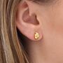 Sterling Silver Or Gold Plated Kiss Stud Earrings, thumbnail 2 of 6