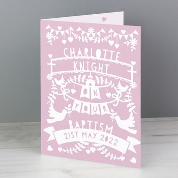 Personalised Pink Papercut Style Card, 3 of 3