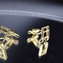 Music Note Gold Cufflinks Gift For Musicians 316 L Stainless Steel, thumbnail 3 of 6