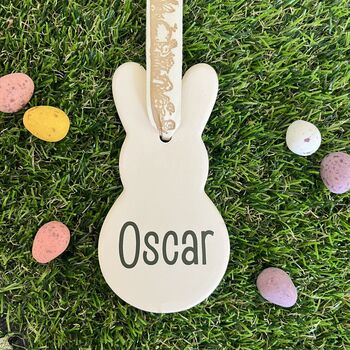 Personalised Easter Hanging Ceramic Rabbit, 2 of 6
