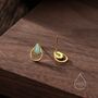 Aqua Green Opal Droplet Stud Earrings Sterling Silver, thumbnail 1 of 10